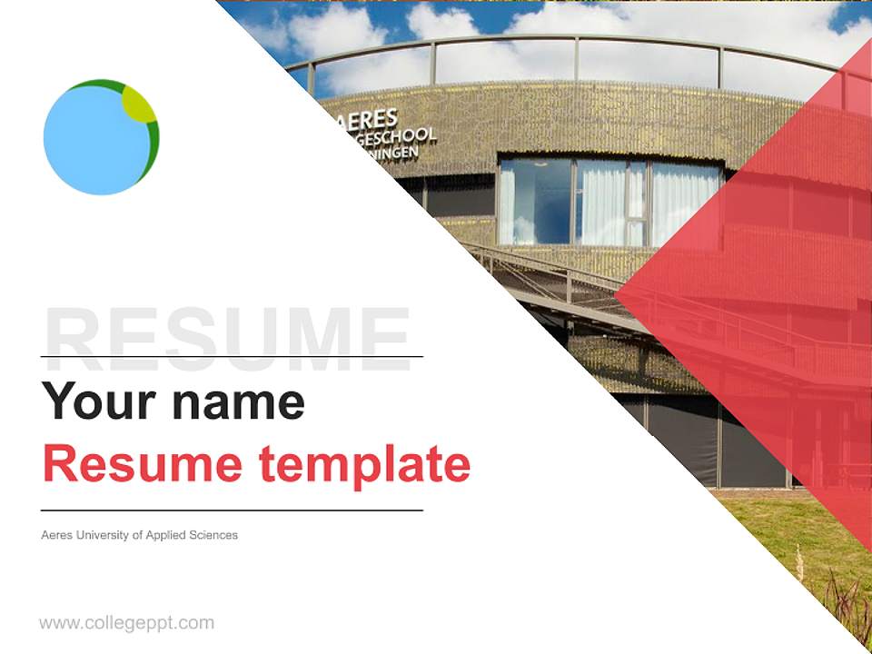 Aeres University of Applied Sciences Resume PPT Template4:3 ratio PPT effect preview image5