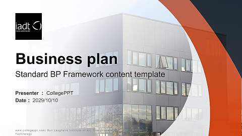 Dun Laoghaire Institute of Art, Design and Technology Competition/Entrepreneurship Contest PPT Template
