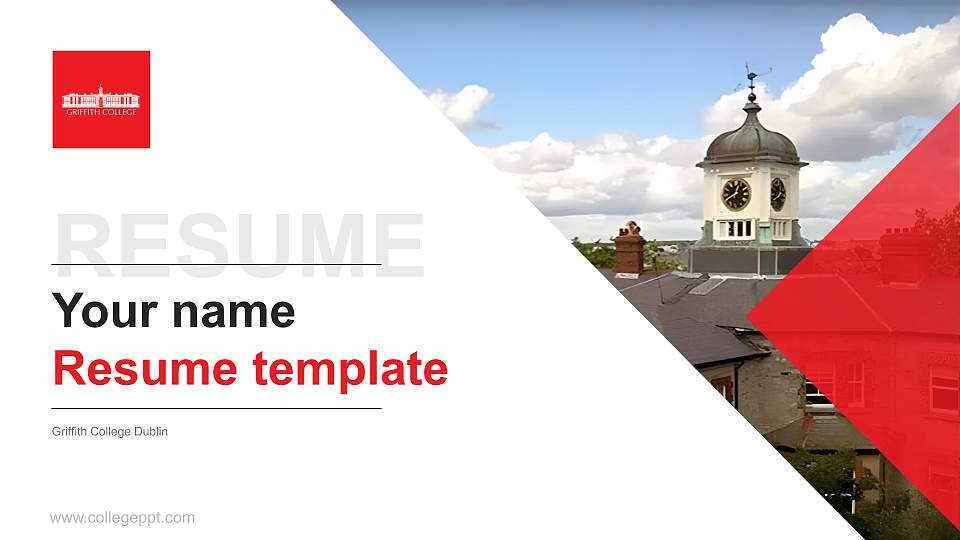 Griffith College Dublin Resume PPT Template16:9 ratio PPT effect preview image