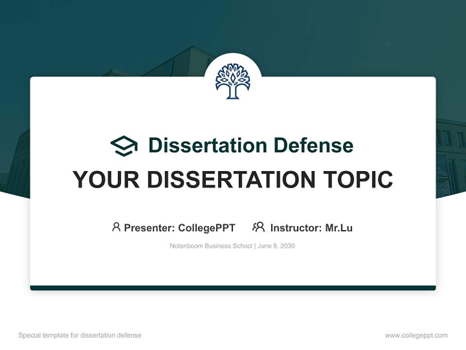 Notenboom Business School Graduation Thesis Defense PPT Template4:3 ratio PPT effect preview image7