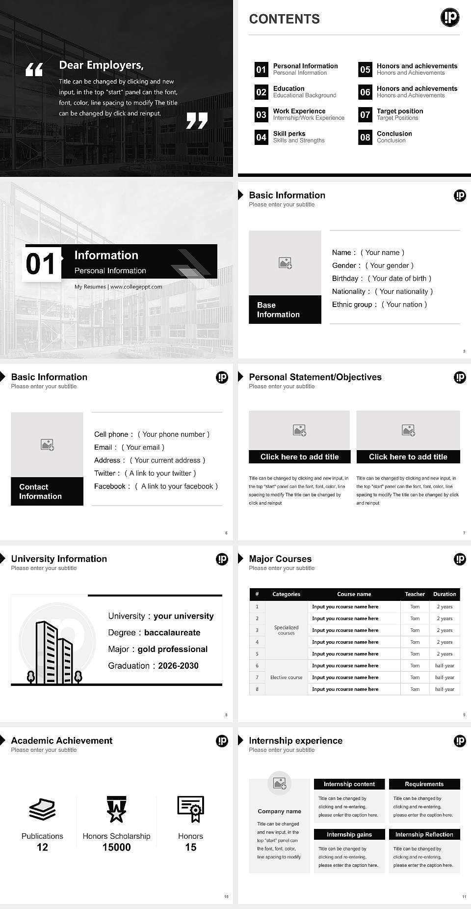 IPABO University of Applied Sciences for Education Resume PPT Template4:3 ratio PPT effect preview image2