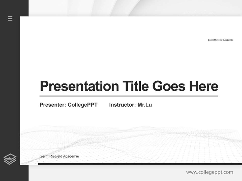 Gerrit Rietveld Academie Thesis Proposal/Graduation Defense PPT Template4:3 ratio PPT effect preview image5