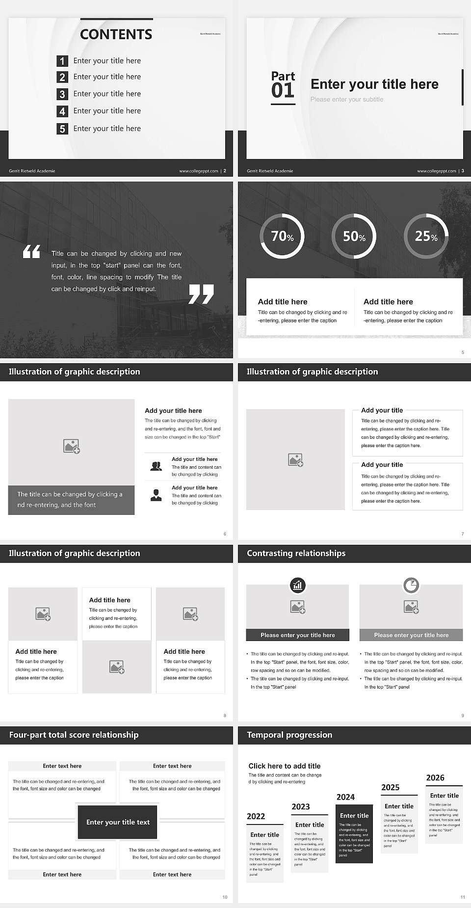 Gerrit Rietveld Academie Thesis Proposal/Graduation Defense PPT Template4:3 ratio PPT effect preview image2
