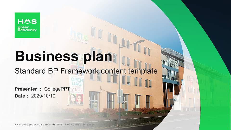 HAS University of Applied Sciences Competition/Entrepreneurship Contest PPT Template16:9 ratio PPT effect preview image