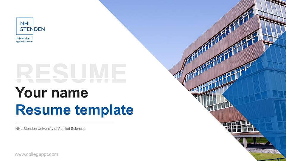 NHL Stenden University of Applied Sciences Resume PPT Template16:9 ratio PPT effect preview image