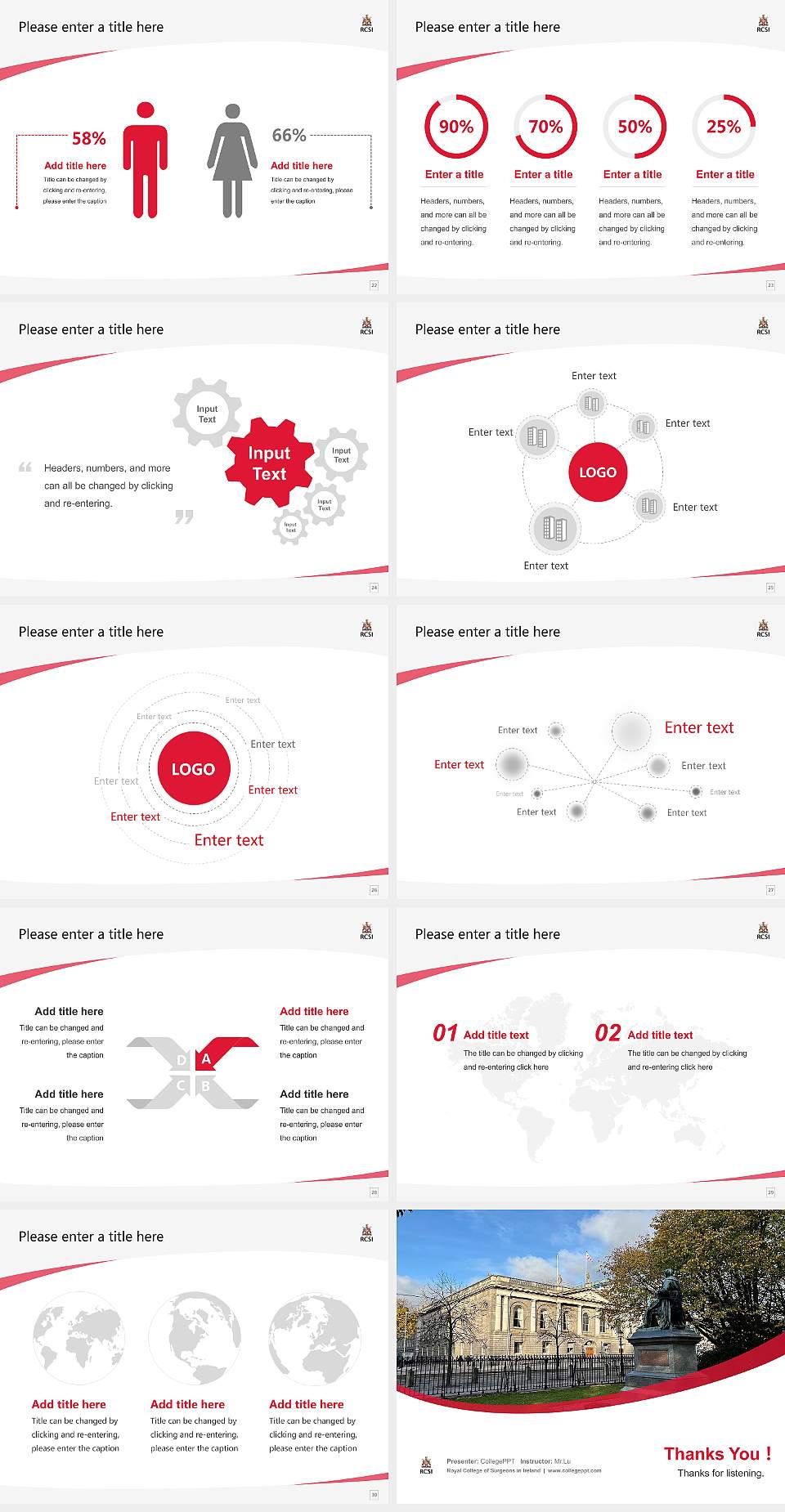 Royal College of Surgeons in Ireland Course/Courseware Creation PPT Template4:3 ratio PPT effect preview image4