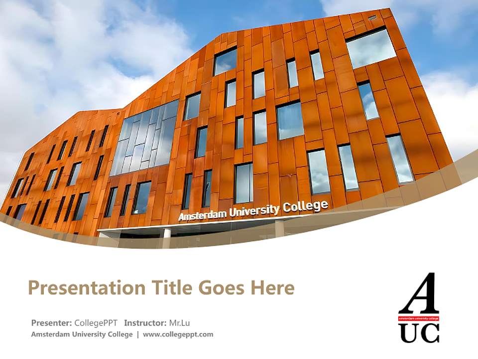 Amsterdam University College Course/Courseware Creation PPT Template4:3 ratio PPT effect preview image5