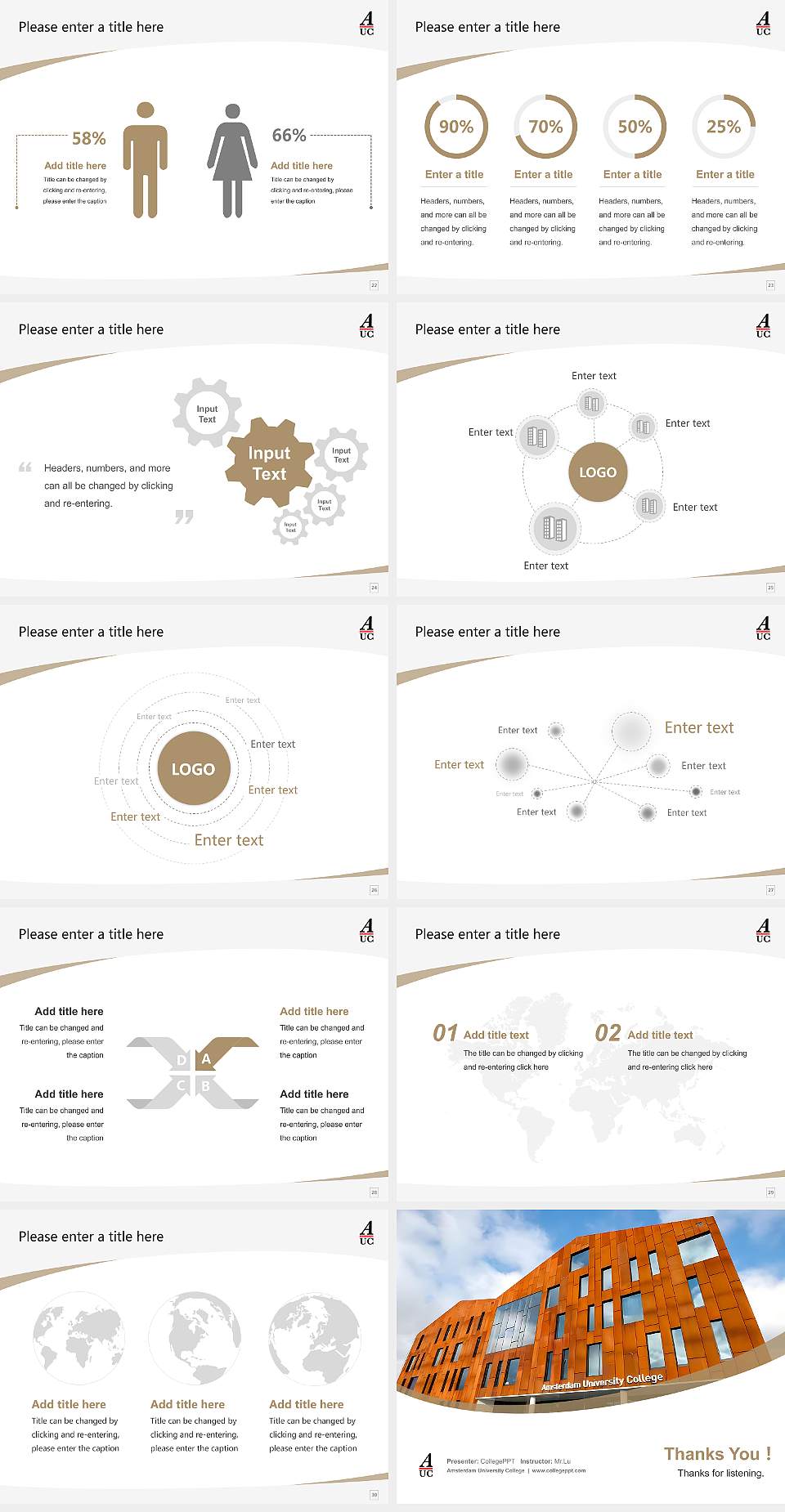 Amsterdam University College Course/Courseware Creation PPT Template4:3 ratio PPT effect preview image4