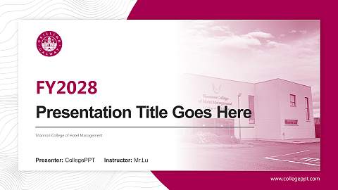 Shannon College of Hotel Management Academic Presentation/Research Findings Report PPT Template
