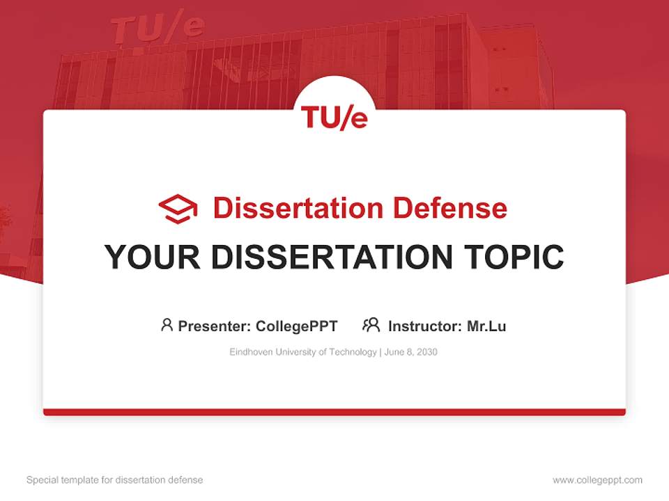 Eindhoven University of Technology Graduation Thesis Defense PPT Template4:3 ratio PPT effect preview image7