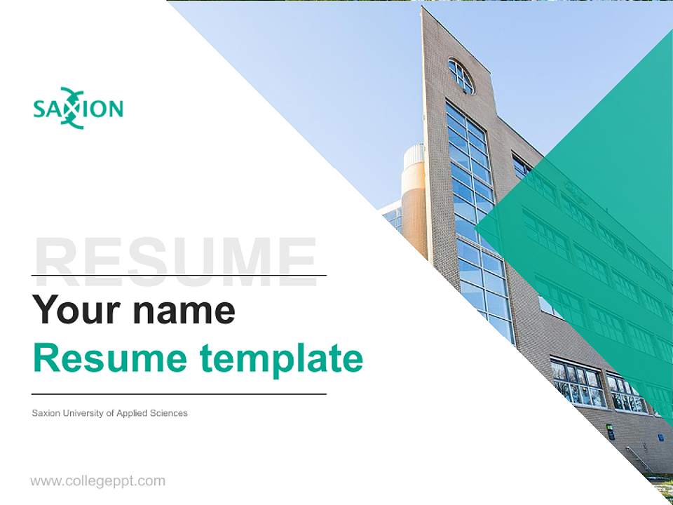 Saxion University of Applied Sciences Resume PPT Template4:3 ratio PPT effect preview image5