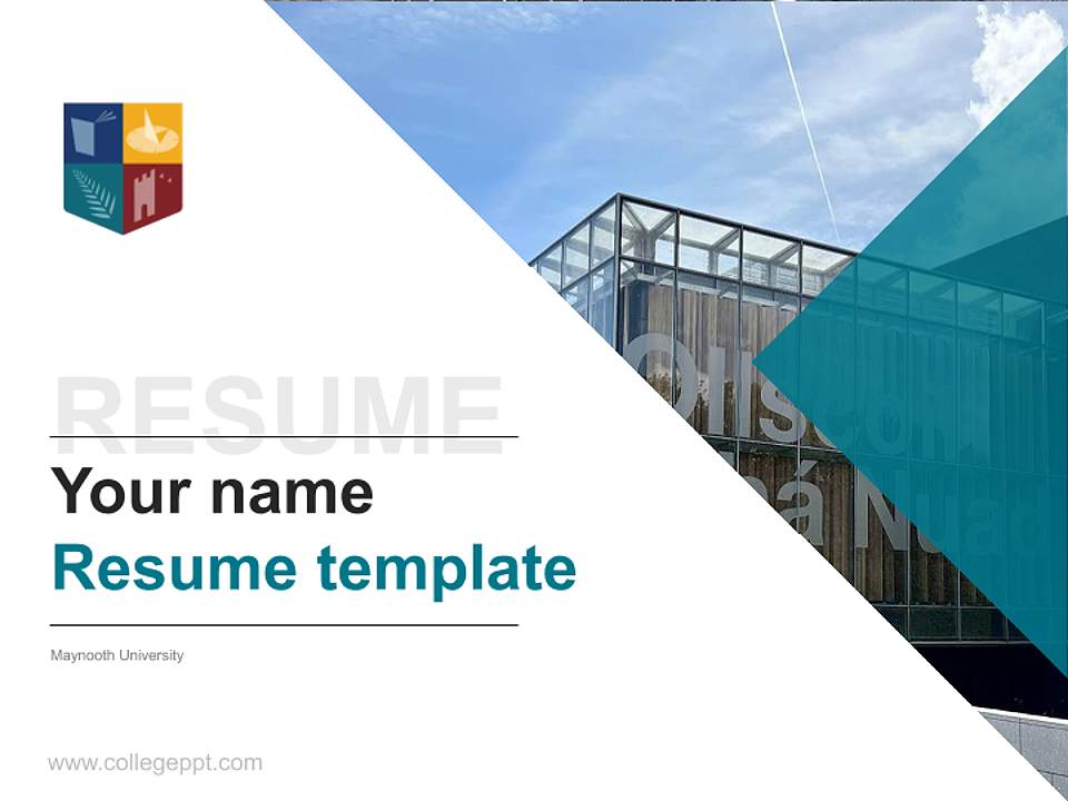 Maynooth University Resume PPT Template4:3 ratio PPT effect preview image5