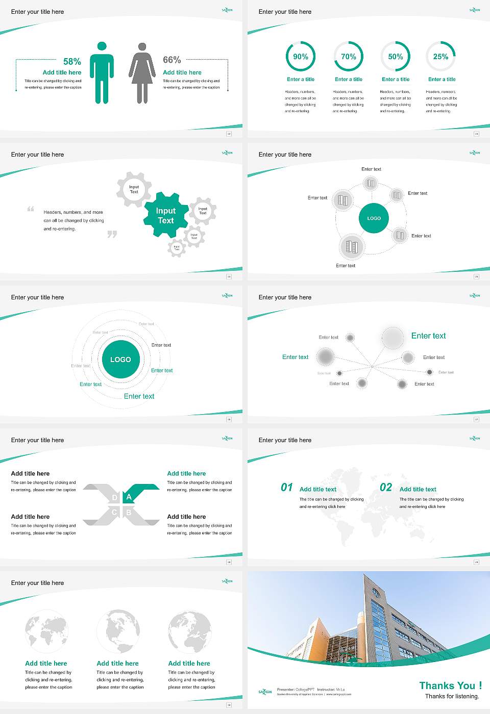 Saxion University of Applied Sciences Course/Courseware Creation PPT Template16:9 ratio PPT effect preview image4