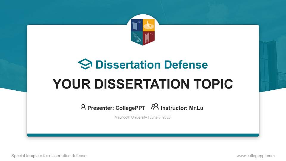 Maynooth University Graduation Thesis Defense PPT Template16:9 ratio PPT effect preview image