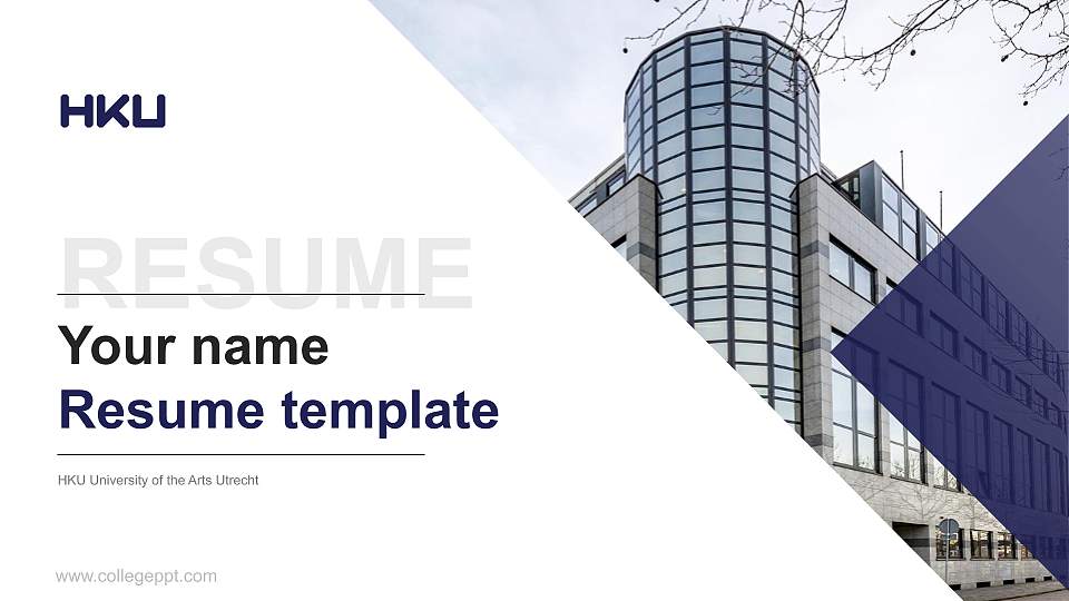 HKU University of the Arts Utrecht Resume PPT Template16:9 ratio PPT effect preview image