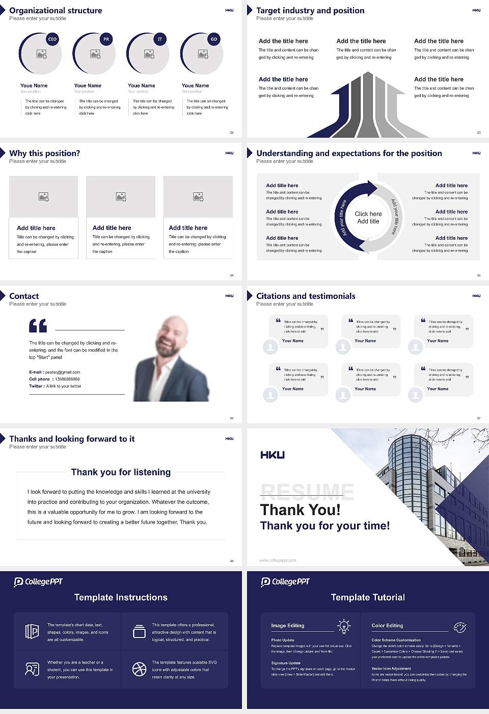 HKU University of the Arts Utrecht Resume PPT Template16:9 ratio PPT effect preview image4