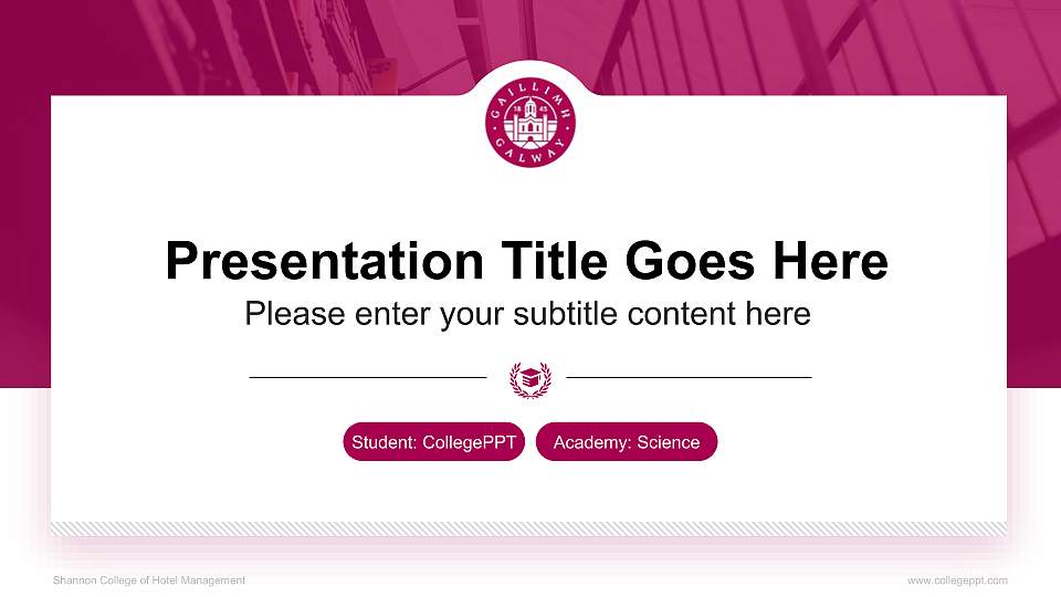 Shannon College of Hotel Management National Scholarship Defense PPT Template16:9 ratio PPT effect preview image