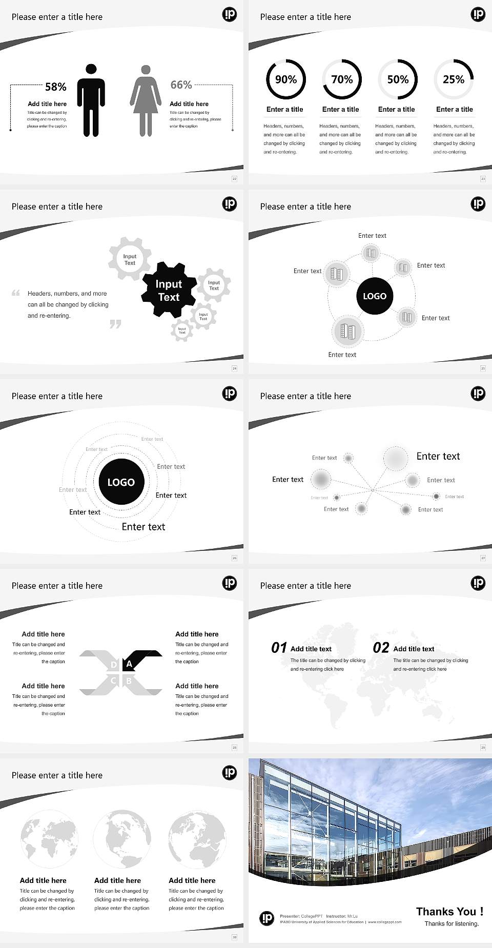 IPABO University of Applied Sciences for Education Course/Courseware Creation PPT Template4:3 ratio PPT effect preview image4
