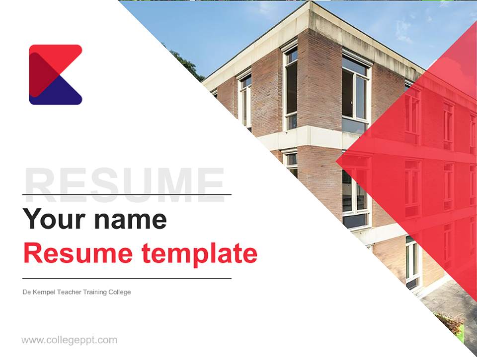 De Kempel Teacher Training College Resume PPT Template4:3 ratio PPT effect preview image5