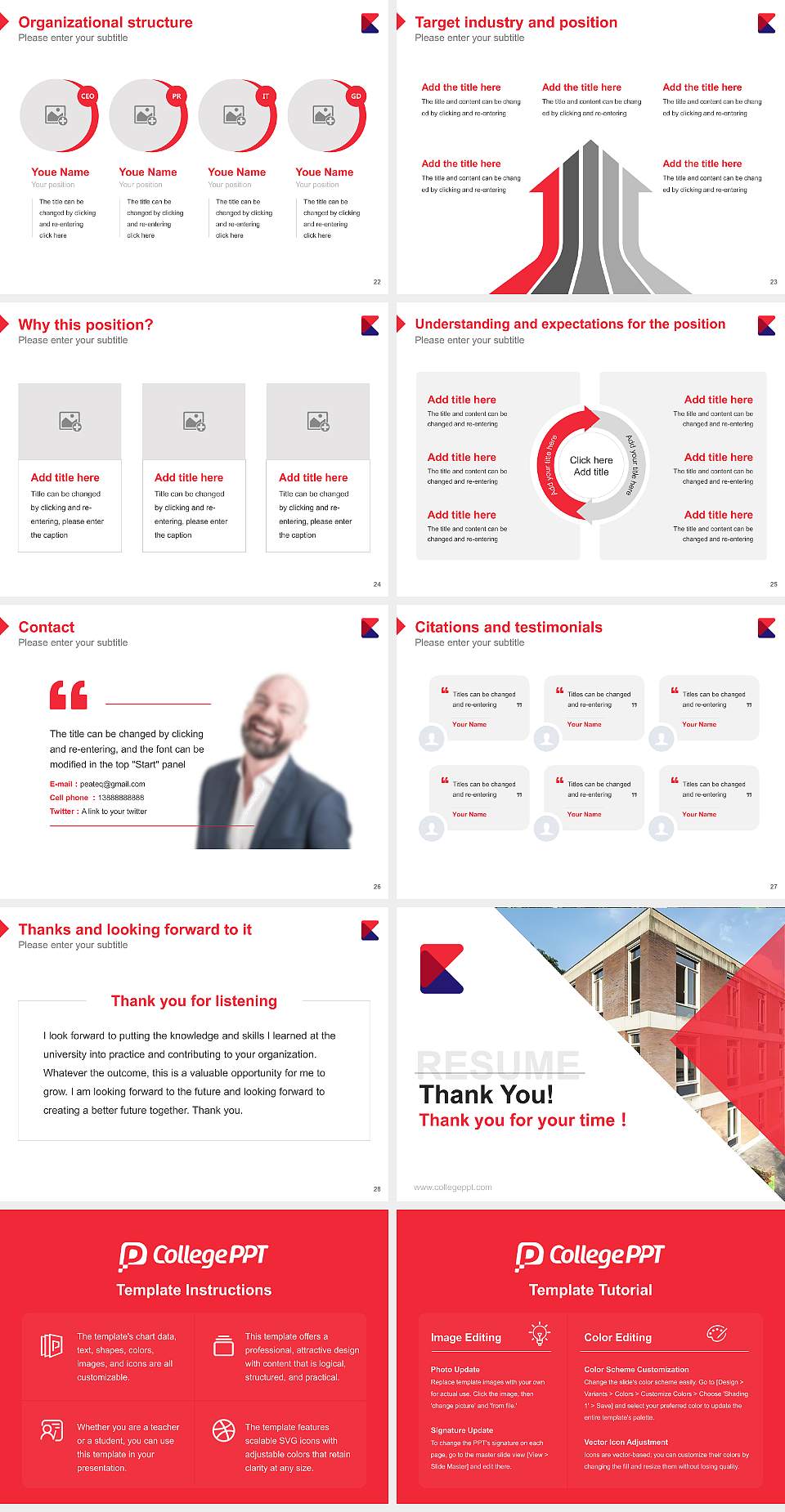 De Kempel Teacher Training College Resume PPT Template4:3 ratio PPT effect preview image4