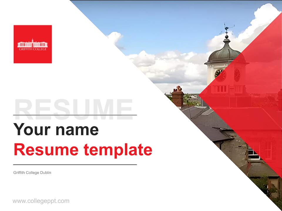 Griffith College Dublin Resume PPT Template4:3 ratio PPT effect preview image5