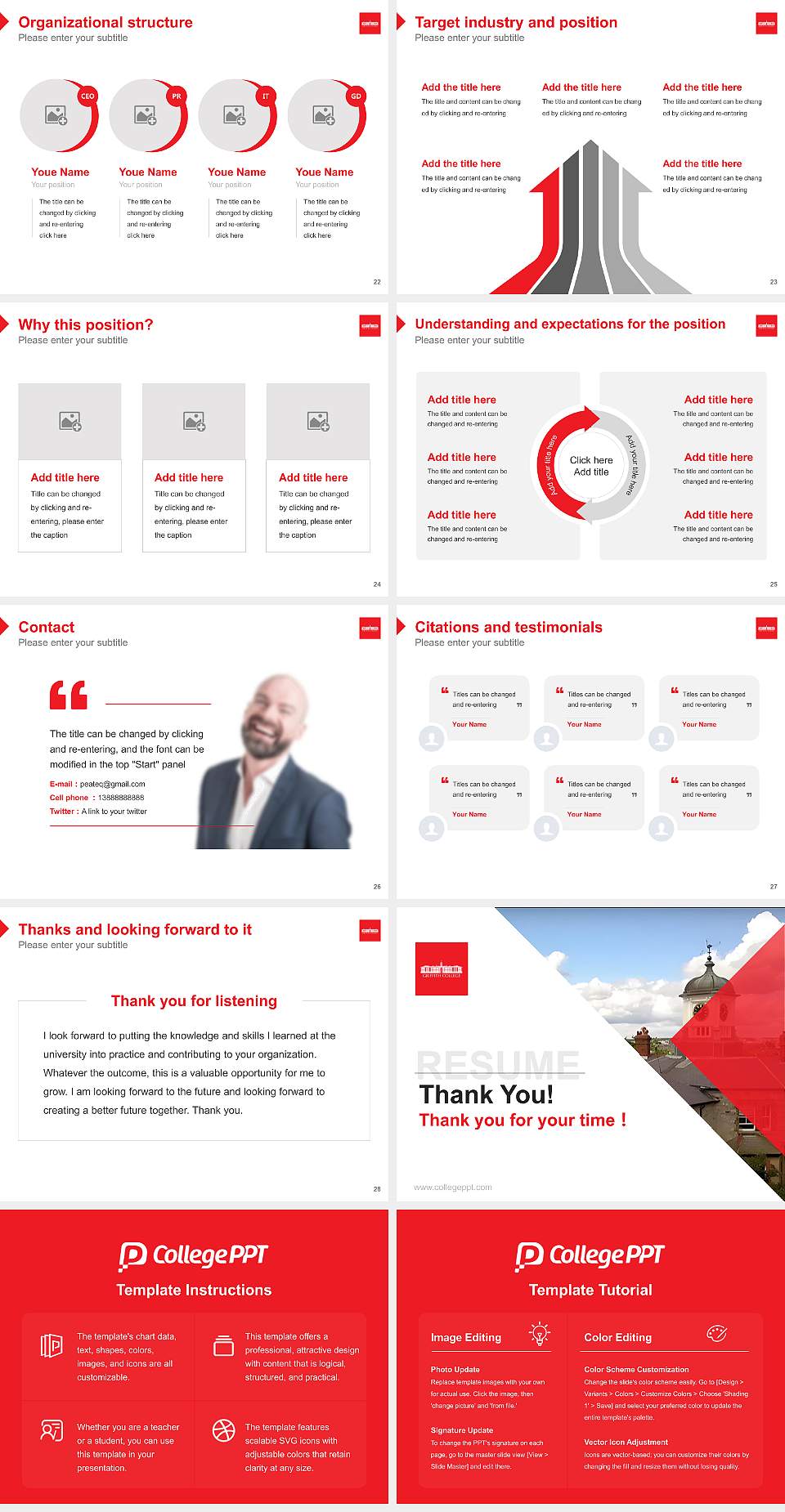 Griffith College Dublin Resume PPT Template4:3 ratio PPT effect preview image4