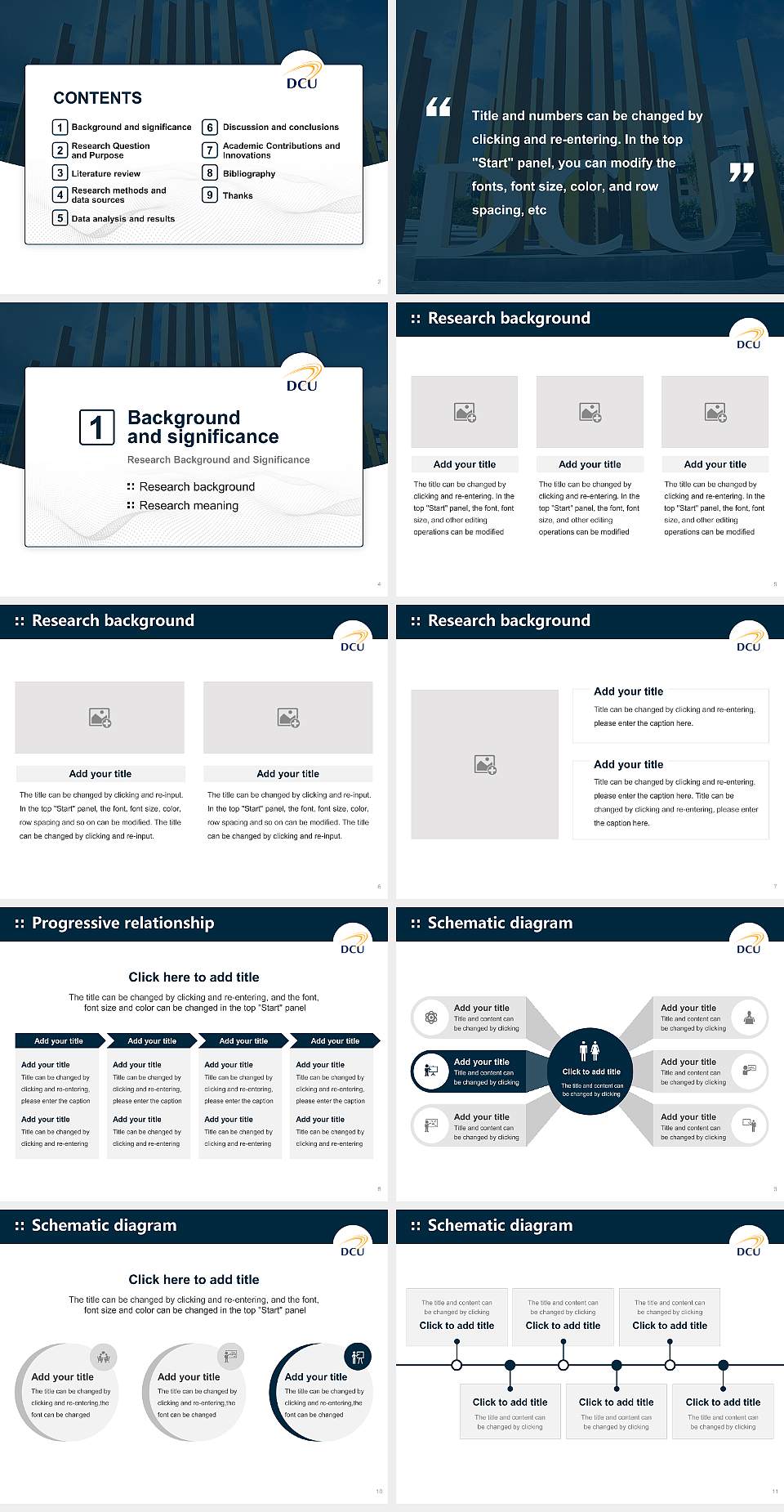 Dublin City University Graduation Thesis Defense PPT Template4:3 ratio PPT effect preview image2