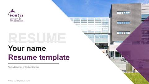 Fontys University of Applied Sciences Resume PPT Template