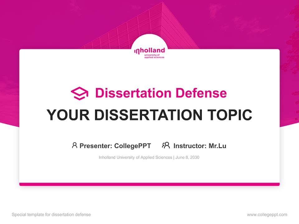 Inholland University of Applied Sciences Graduation Thesis Defense PPT Template4:3 ratio PPT effect preview image7