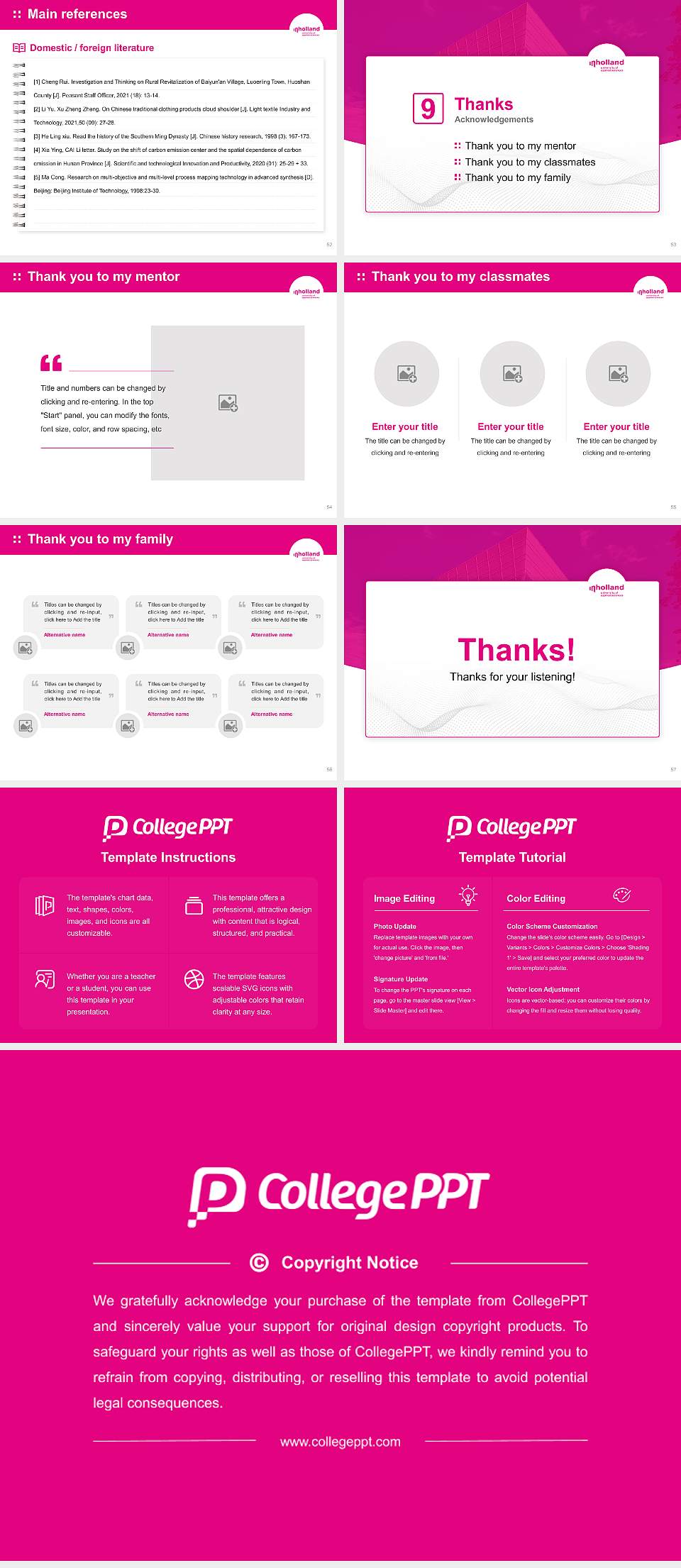 Inholland University of Applied Sciences Graduation Thesis Defense PPT Template4:3 ratio PPT effect preview image7