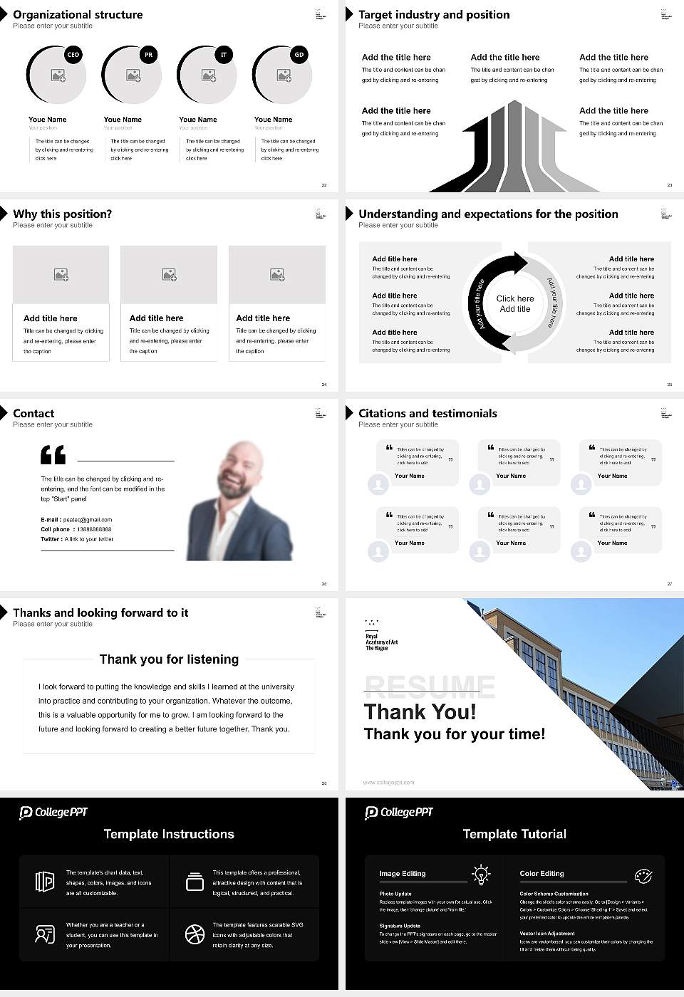 Royal Academy of Art, The Hague Resume PPT Template16:9 ratio PPT effect preview image4