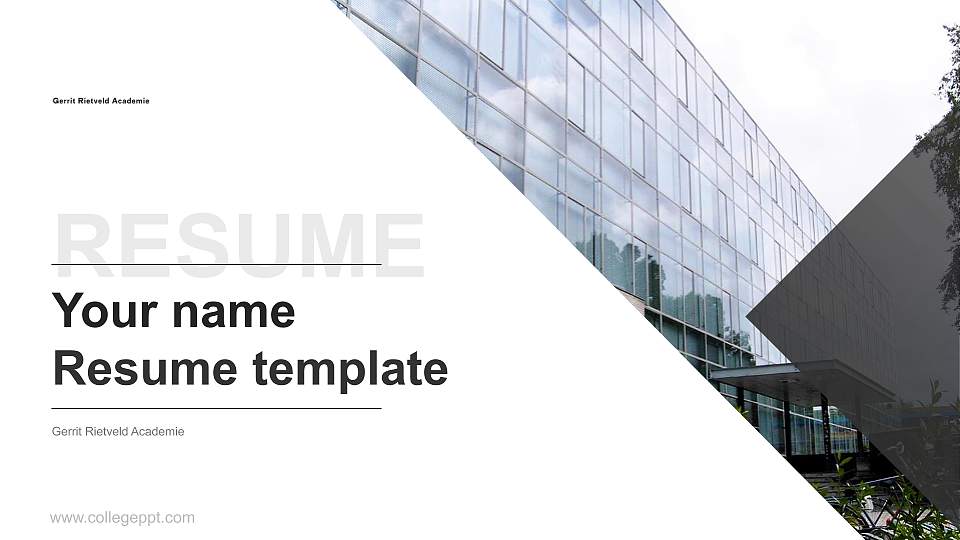 Gerrit Rietveld Academie Resume PPT Template16:9 ratio PPT effect preview image