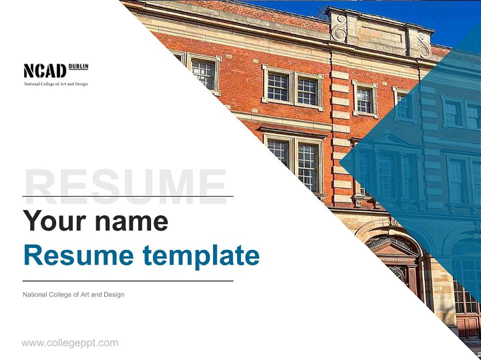 National College of Art and Design Resume PPT Template4:3 ratio PPT effect preview image5