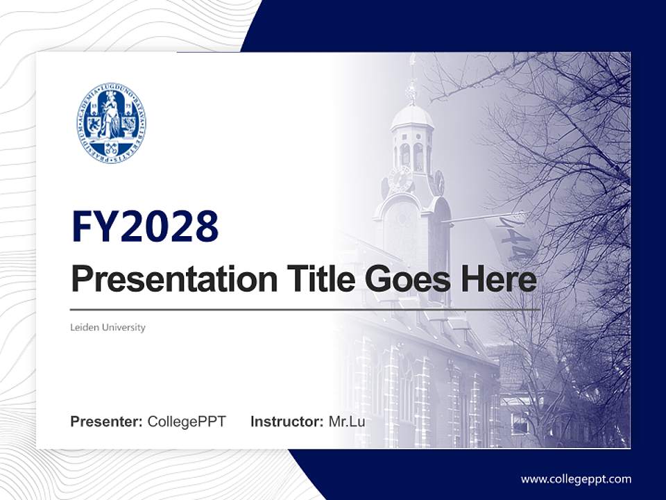 Leiden University Academic Presentation/Research Findings Report PPT Template4:3 ratio PPT effect preview image5