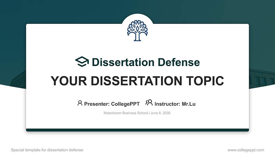 Notenboom Business School Graduation Thesis Defense PPT Template16:9 ratio PPT effect preview image