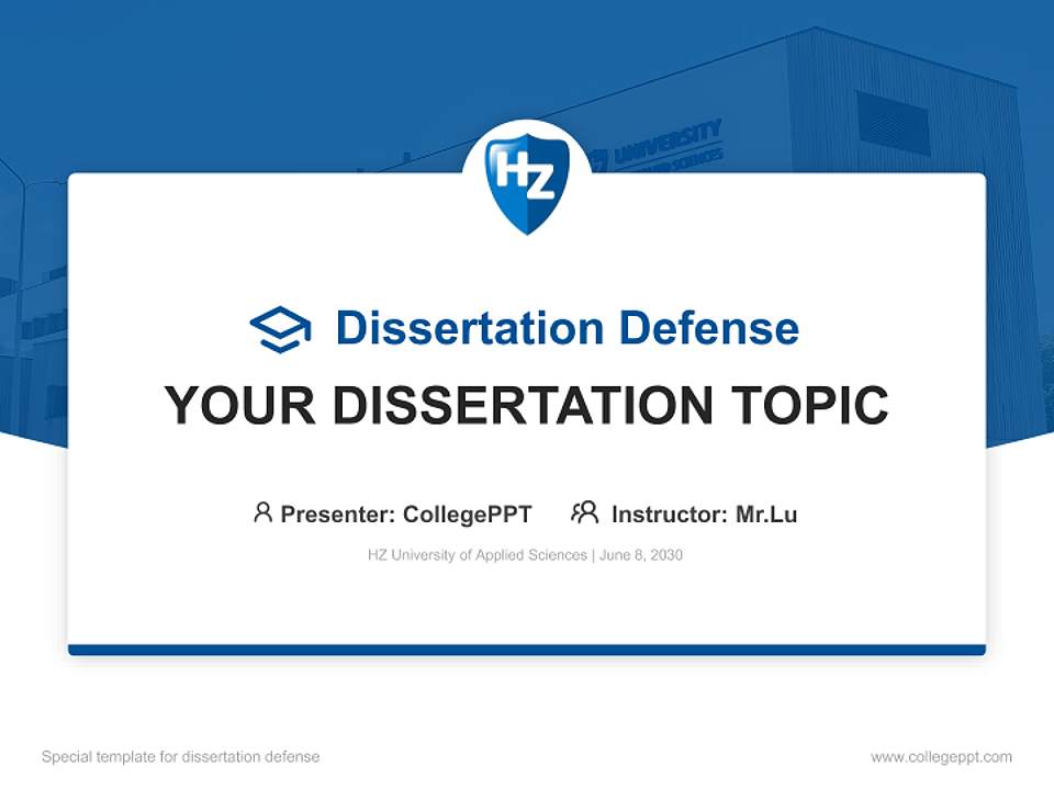 HZ University of Applied Sciences Graduation Thesis Defense PPT Template4:3 ratio PPT effect preview image7