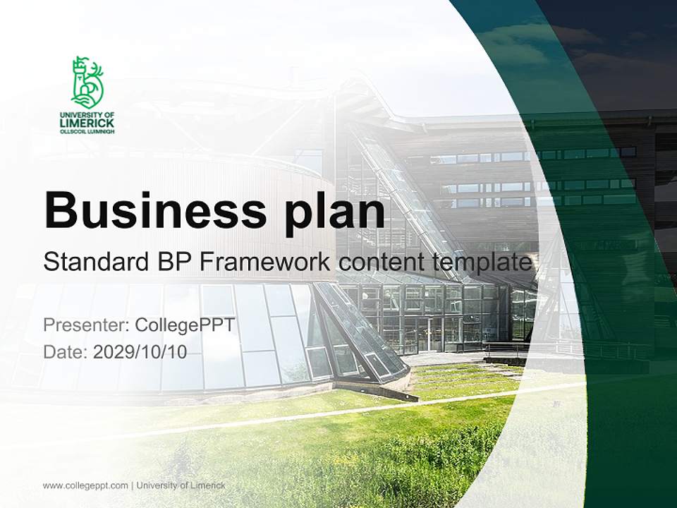 University of Limerick Competition/Entrepreneurship Contest PPT Template4:3 ratio PPT effect preview image9