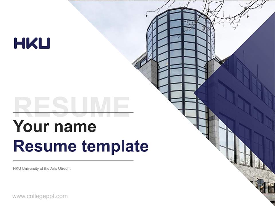 HKU University of the Arts Utrecht Resume PPT Template4:3 ratio PPT effect preview image5