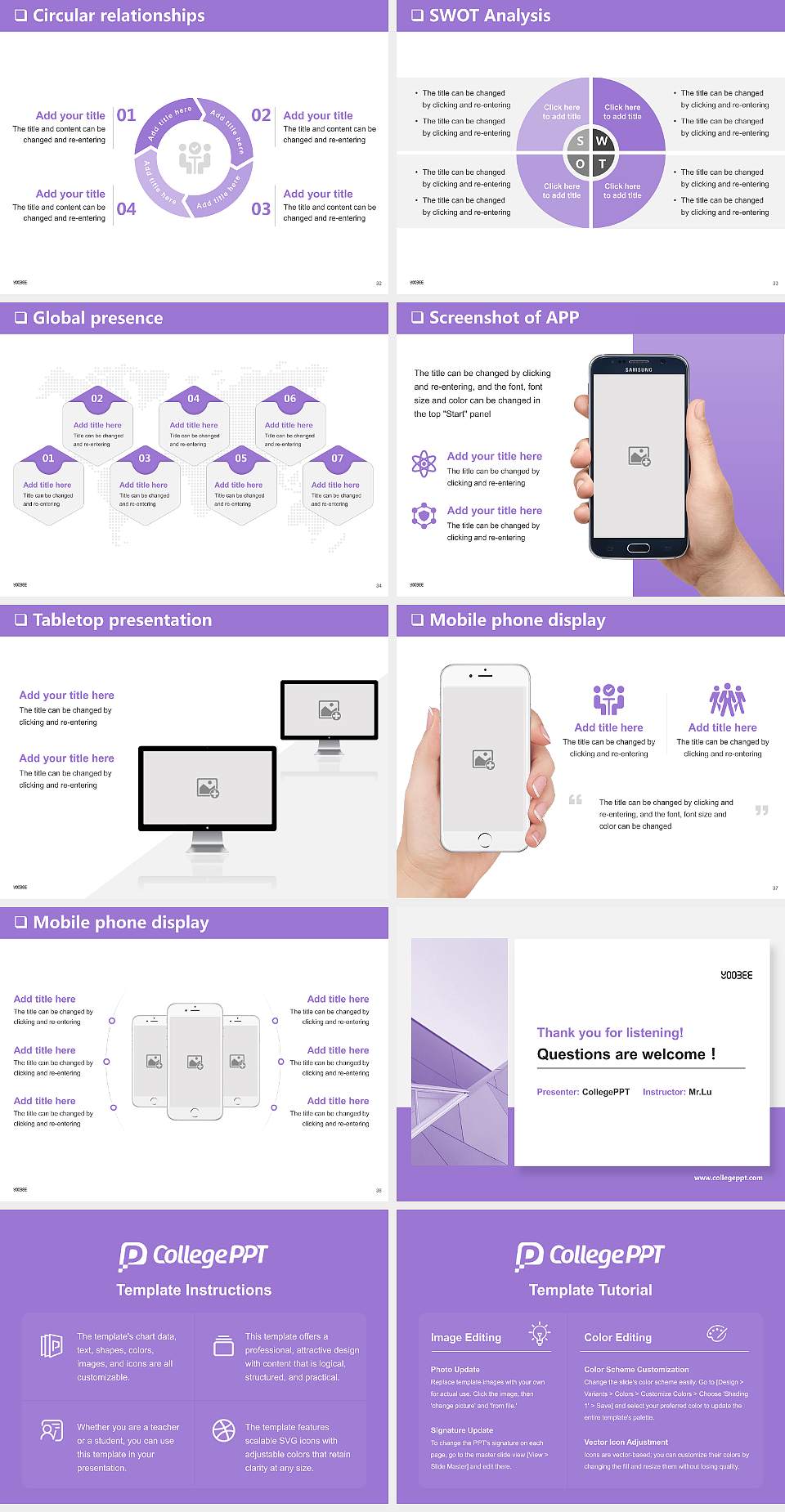 Yoobee College of Creative Innovation General Purpose PPT Template4:3 ratio PPT effect preview image5