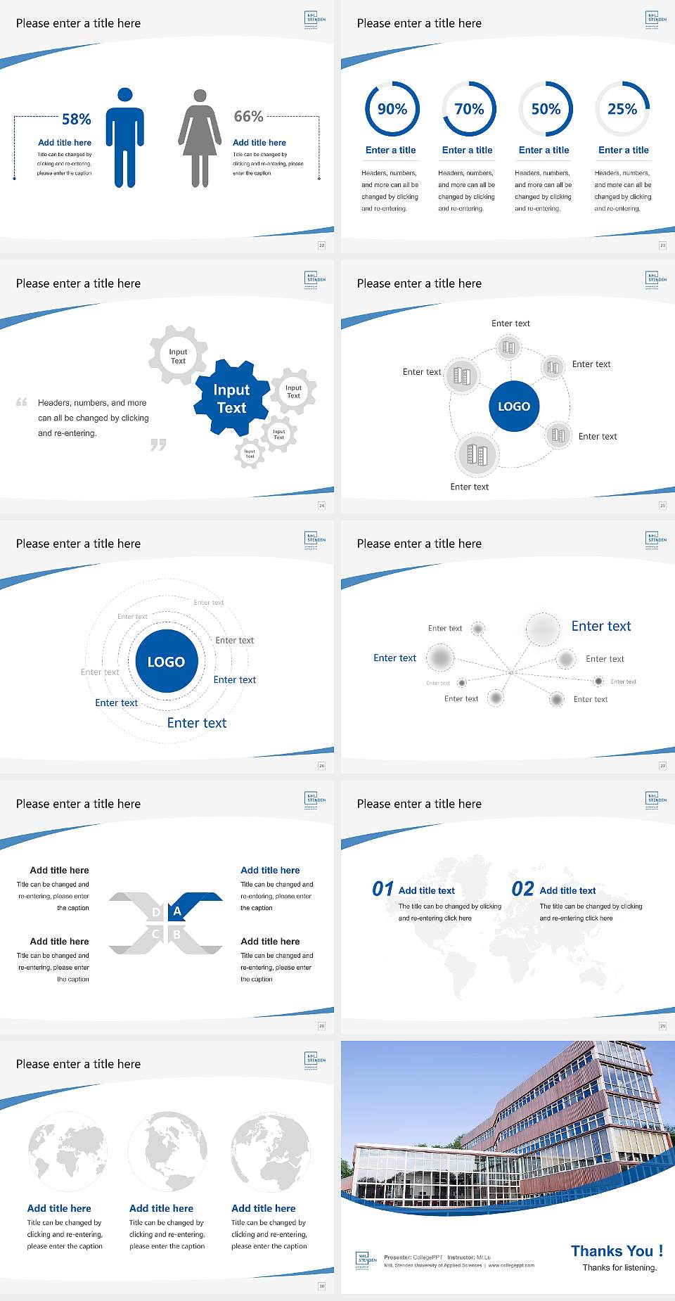 NHL Stenden University of Applied Sciences Course/Courseware Creation PPT Template4:3 ratio PPT effect preview image4