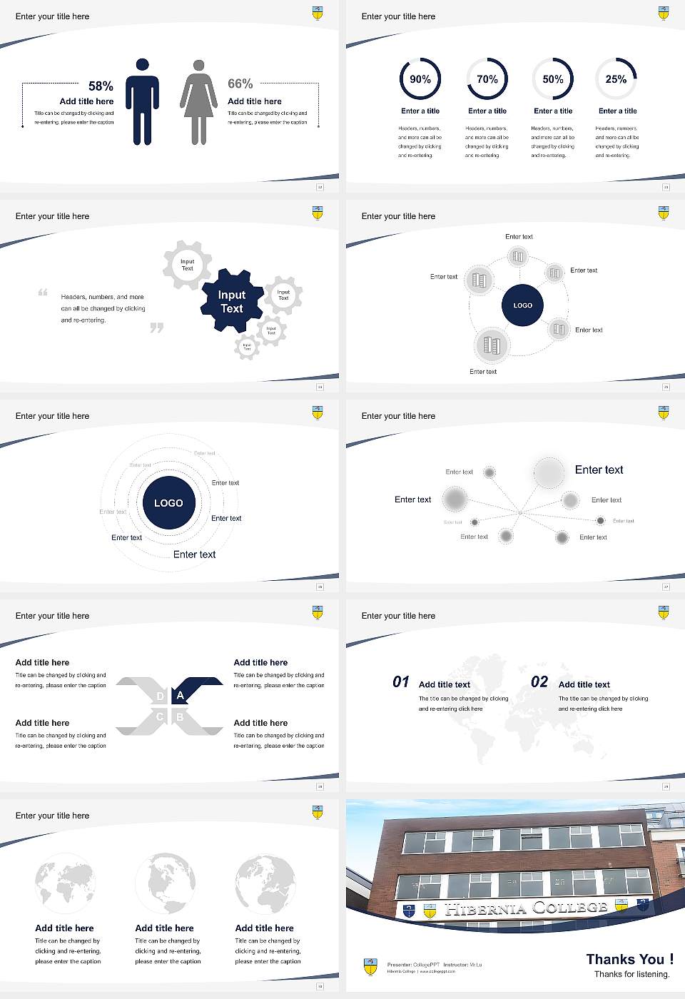 Hibernia College Course/Courseware Creation PPT Template16:9 ratio PPT effect preview image4