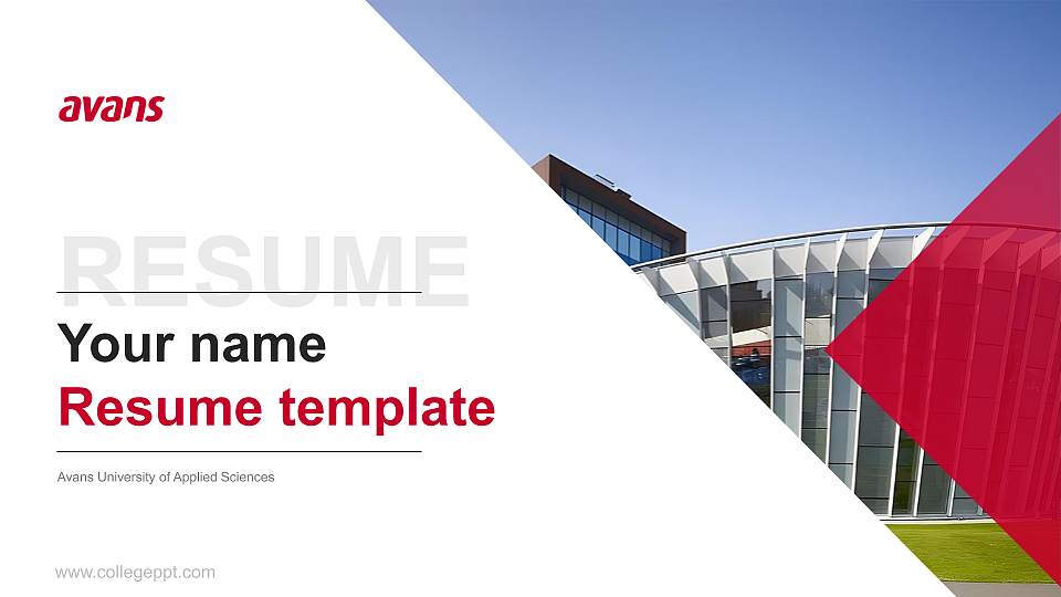 Avans University of Applied Sciences Resume PPT Template16:9 ratio PPT effect preview image
