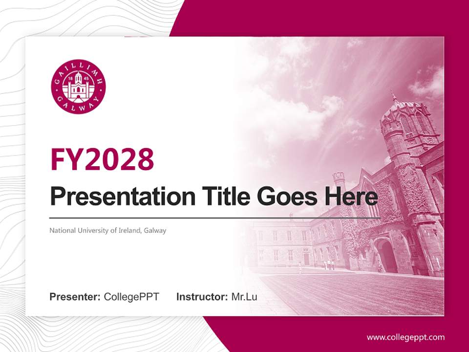 National University of Ireland, Galway Academic Presentation/Research Findings Report PPT Template4:3 ratio PPT effect preview image5