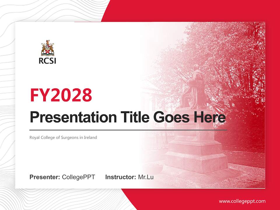 Royal College of Surgeons in Ireland Academic Presentation/Research Findings Report PPT Template4:3 ratio PPT effect preview image5