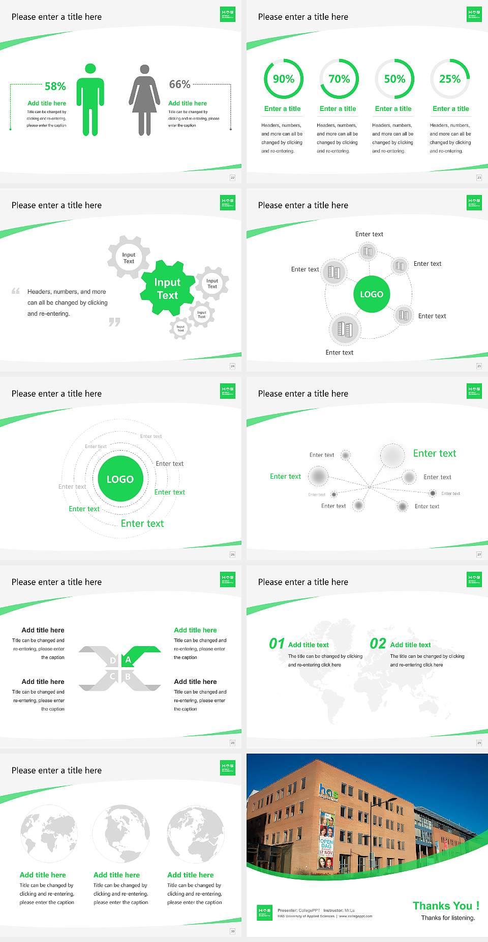 HAS University of Applied Sciences Course/Courseware Creation PPT Template4:3 ratio PPT effect preview image4