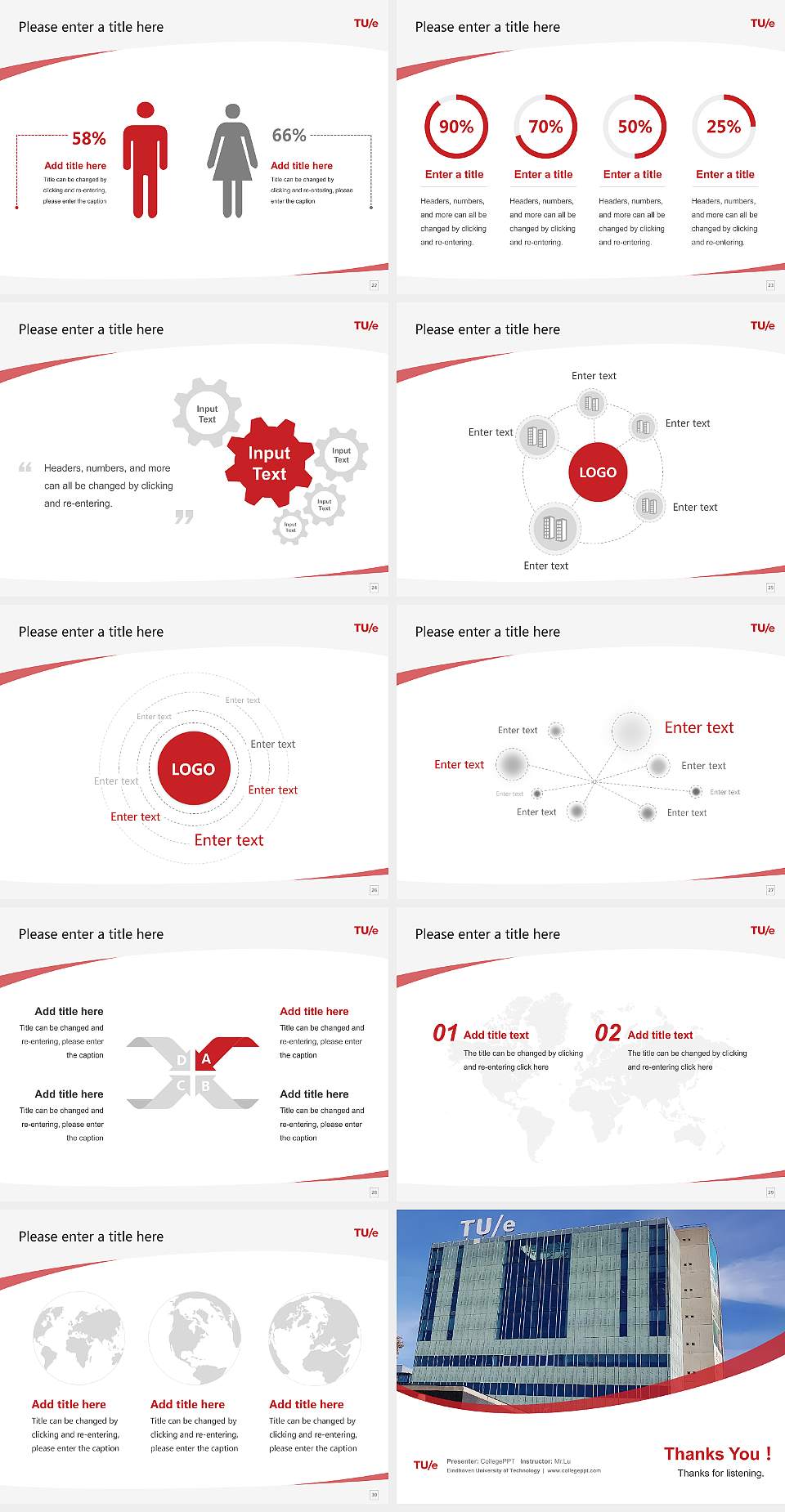 Eindhoven University of Technology Course/Courseware Creation PPT Template4:3 ratio PPT effect preview image4