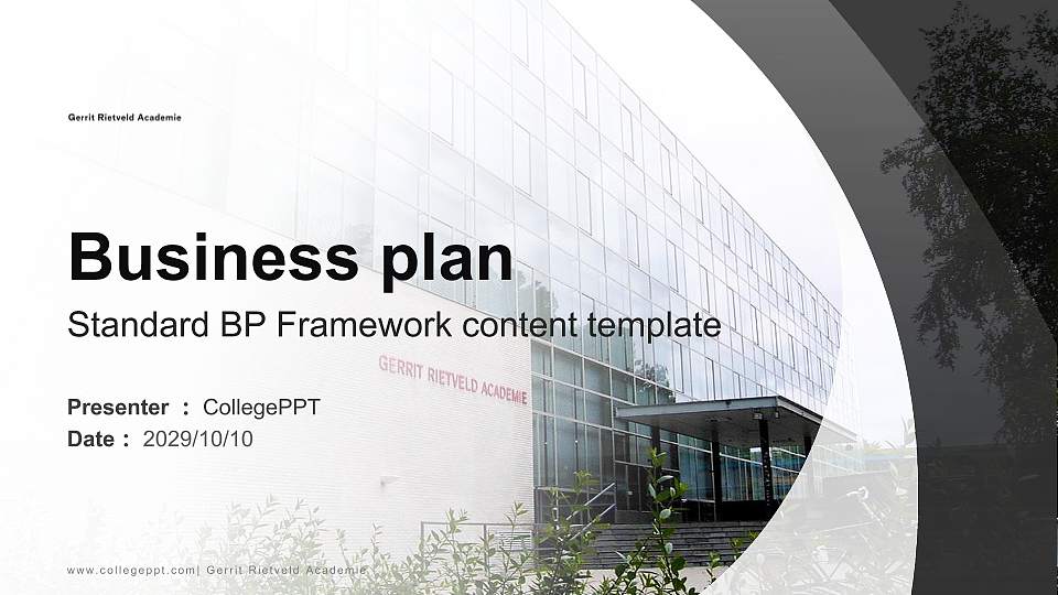 Gerrit Rietveld Academie Competition/Entrepreneurship Contest PPT Template16:9 ratio PPT effect preview image