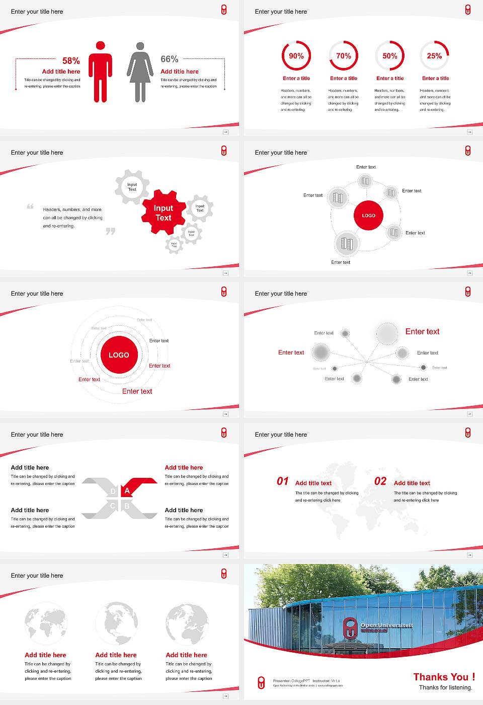 Open University in the Netherlands Course/Courseware Creation PPT Template16:9 ratio PPT effect preview image4
