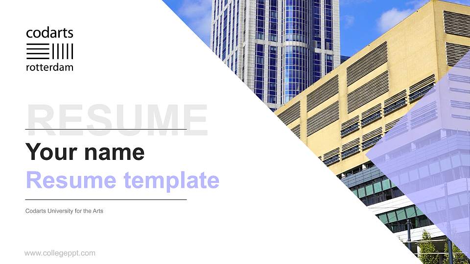 Codarts University for the Arts Resume PPT Template16:9 ratio PPT effect preview image