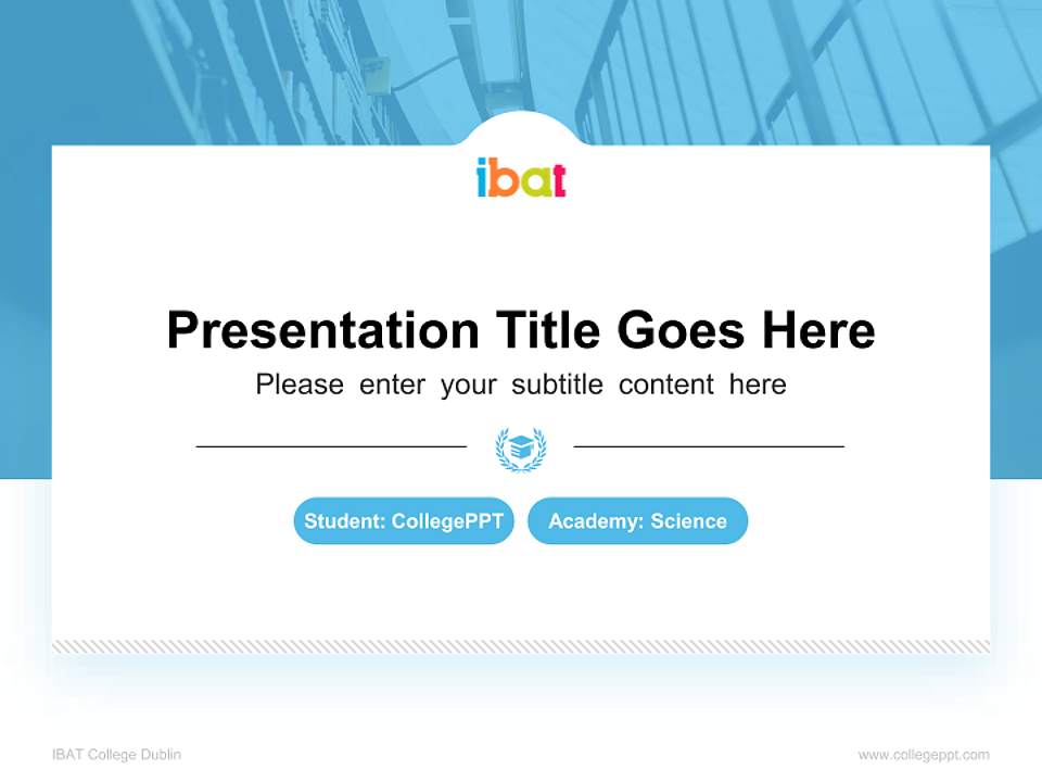 IBAT College Dublin National Scholarship Defense PPT Template4:3 ratio PPT effect preview image4